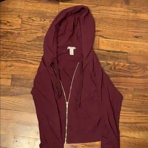 Zip up cropped hoodie